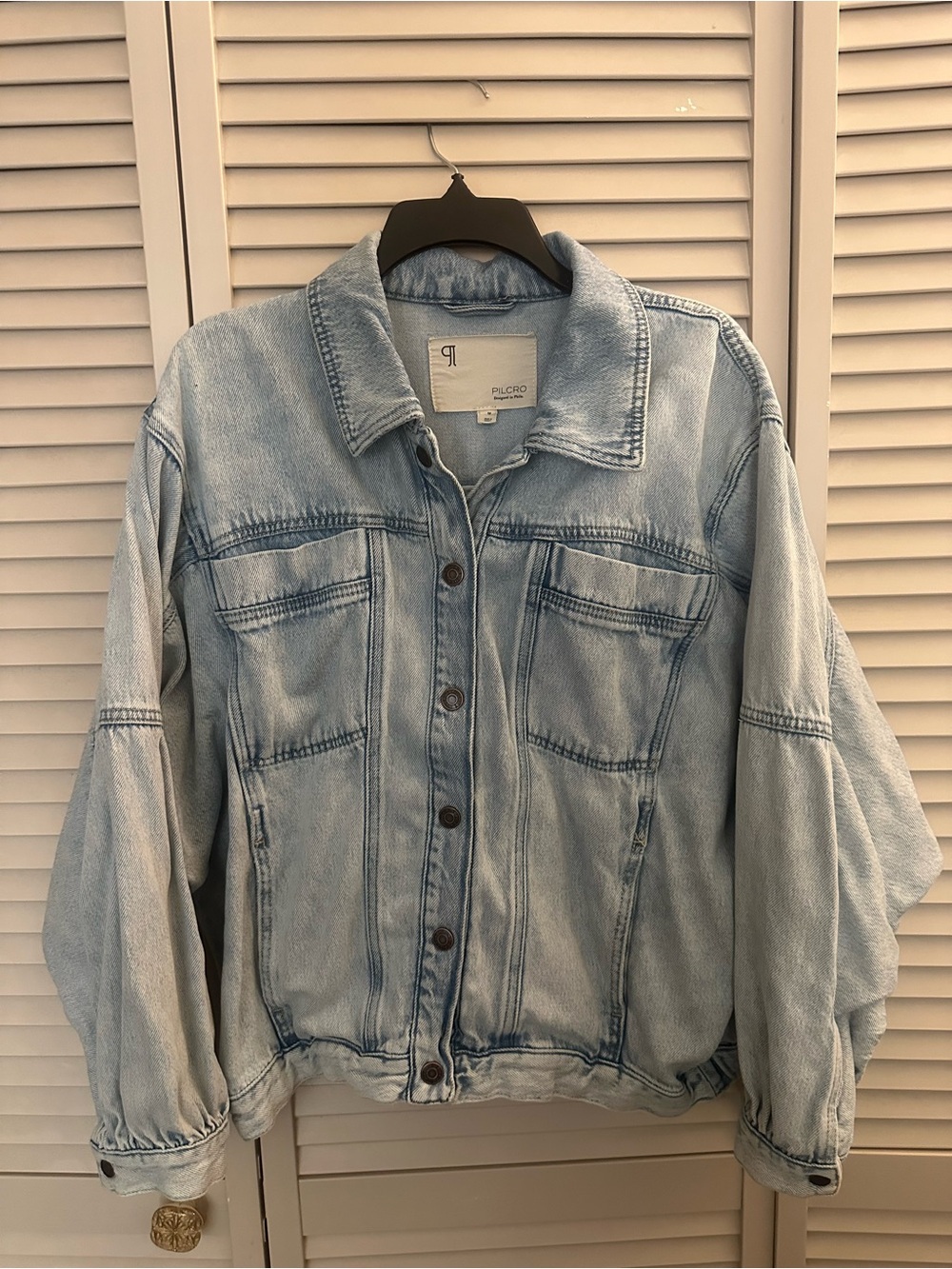 Pilcro Ruched Denim Bomber Jacket - Picture 5 of 10